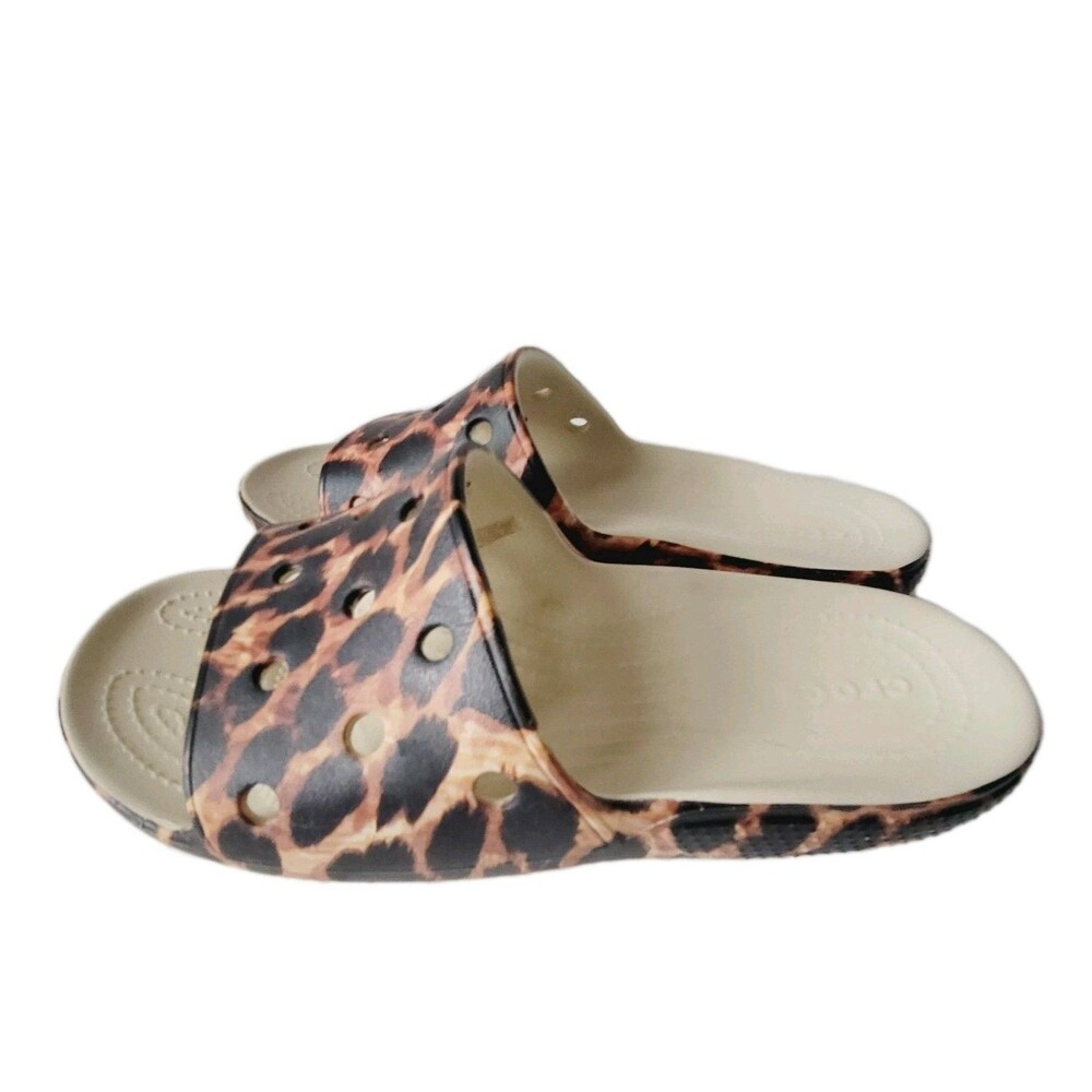 Crocs Classic Animal Print  Remix Slide Sandals Size W12 M10 Summer